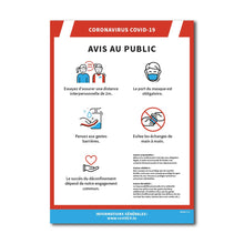 Charger l'image dans la galerie, Affichage COVID19 - Avis au public - FR/LU/EN/DE/PT - Adhésif/Panneau/Magnet