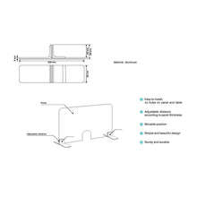 Charger l'image dans la galerie, Séparation de Bureau Plexiglas - avec pieds metal - 1500 x 750 mm
